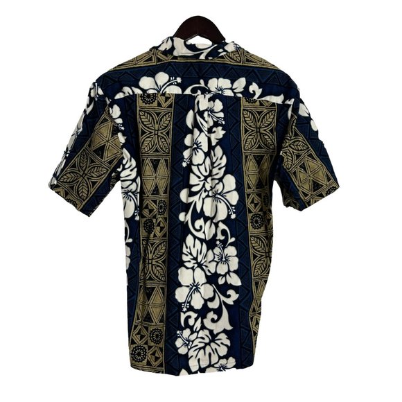 Hilo Hattie Mens Hawaiian Shirt Size Small Short Sleeve Tropical Floral Blue - Picture 2 of 8